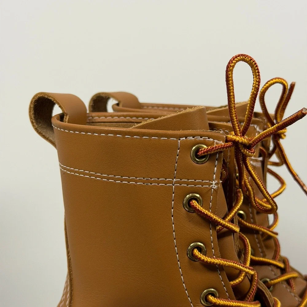 L.L. Bean Kids Size 4M Bean Boots 8-inch Duck Boots Tan Brown Made in USA 229685